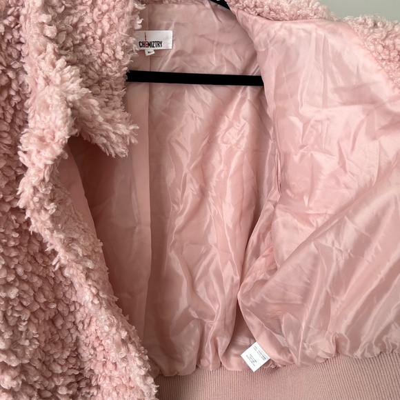 Love Chemiztry Pink Sherpa Faux Fur Fuzzy Teddy Jacket - Picture 14 of 16